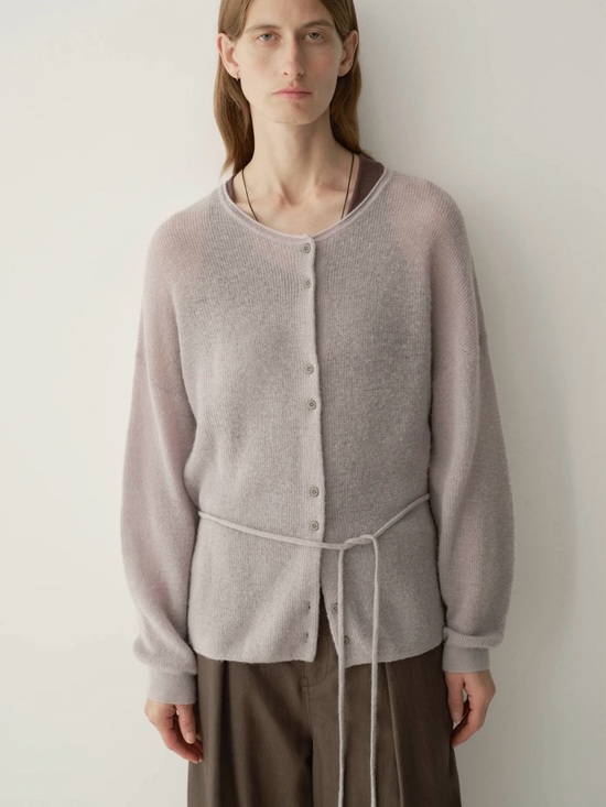 INSIS FEMME Sweaters - Lavender Tie-Waist Button-Front Women’s Cardigan